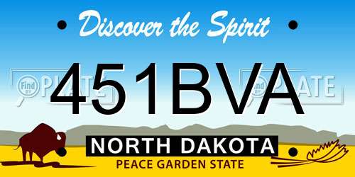 451BVA North Dakota License Plate