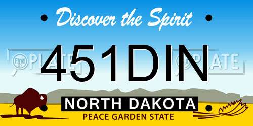 451DIN North Dakota License Plate