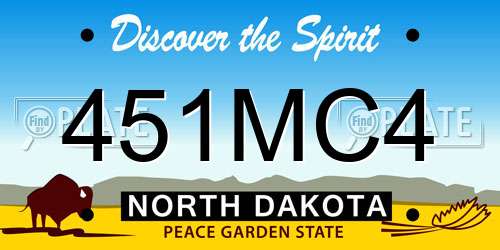 451MC4 North Dakota License Plate