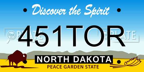 451TOR North Dakota License Plate