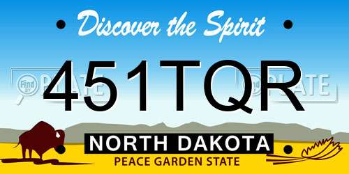 451TQR North Dakota License Plate