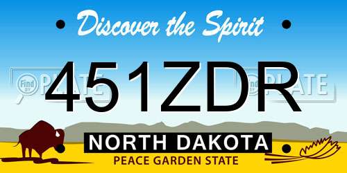 451ZDR North Dakota License Plate