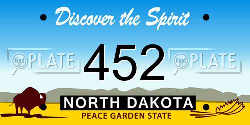452 North Dakota License Plate