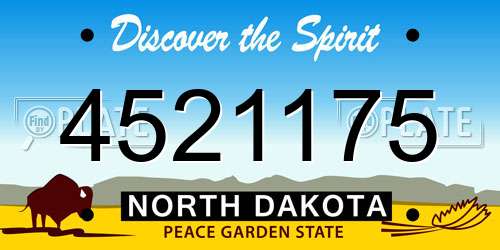 4521175 North Dakota License Plate