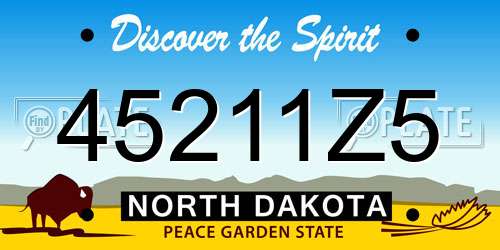 45211Z5 North Dakota License Plate