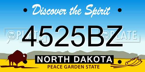 4525BZ North Dakota License Plate