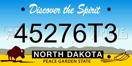 45276T3 North Dakota License Plate