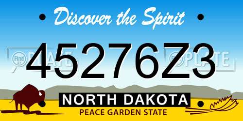 45276Z3 North Dakota License Plate