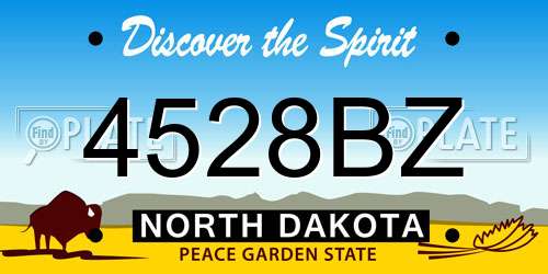 4528BZ North Dakota License Plate
