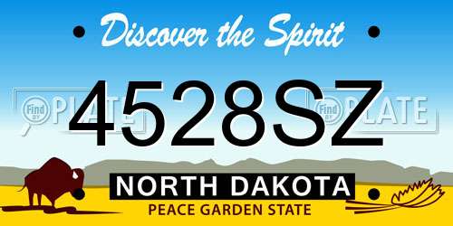 4528SZ North Dakota License Plate