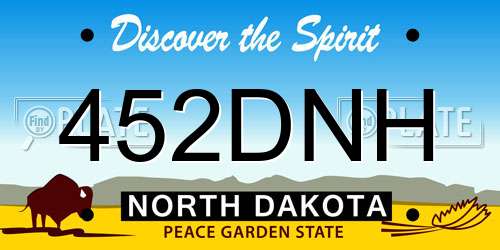 452DNH North Dakota License Plate