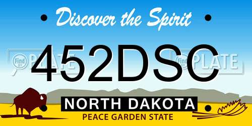 452DSC North Dakota License Plate