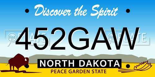 452GAW North Dakota License Plate