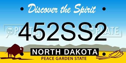 452SS2 North Dakota License Plate