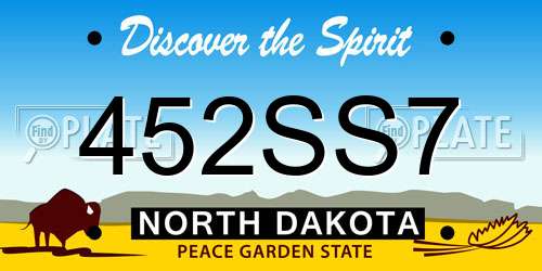 452SS7 North Dakota License Plate