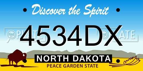 4534DX North Dakota License Plate