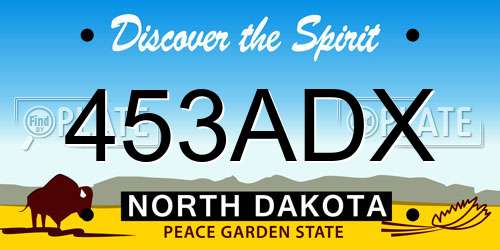 453ADX North Dakota License Plate