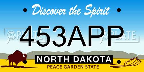 453APP North Dakota License Plate