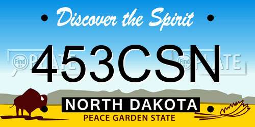 453CSN North Dakota License Plate