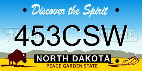 453CSW North Dakota License Plate