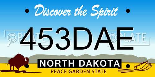 453DAE North Dakota License Plate