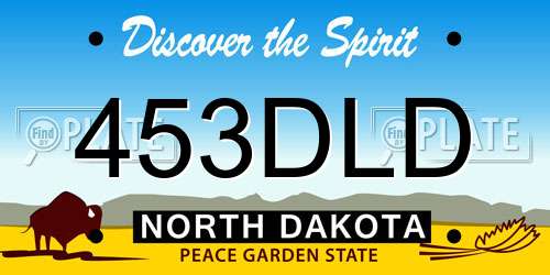 453DLD North Dakota License Plate