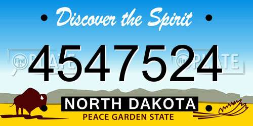 4547524 North Dakota License Plate