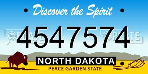 4547574 North Dakota License Plate