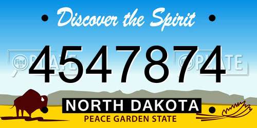 4547874 North Dakota License Plate