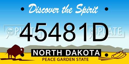 45481D North Dakota License Plate