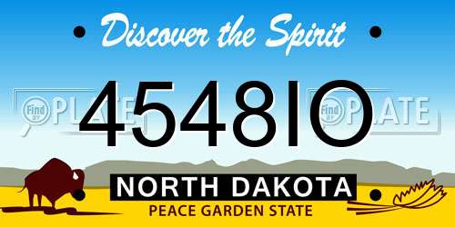 4548IO North Dakota License Plate