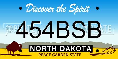 454BSB North Dakota License Plate