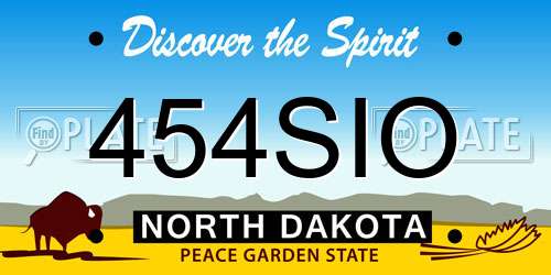 454SIO North Dakota License Plate