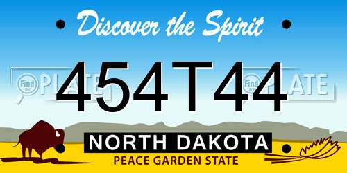 454T44 North Dakota License Plate