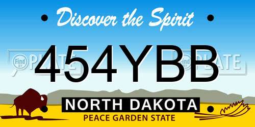 454YBB North Dakota License Plate