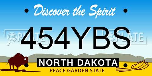 454YBS North Dakota License Plate