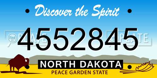 4552845 North Dakota License Plate