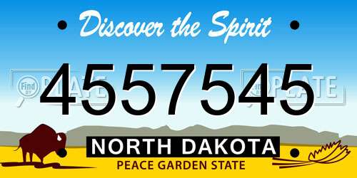 4557545 North Dakota License Plate