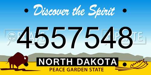 4557548 North Dakota License Plate
