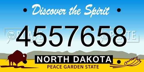 4557658 North Dakota License Plate