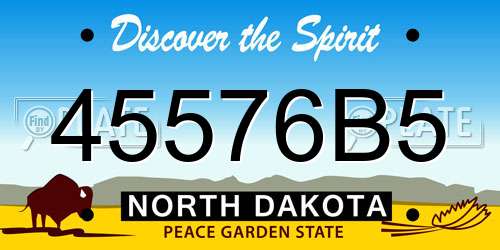 45576B5 North Dakota License Plate