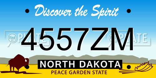 4557ZM North Dakota License Plate