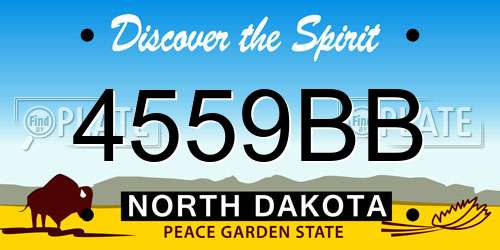 4559BB North Dakota License Plate