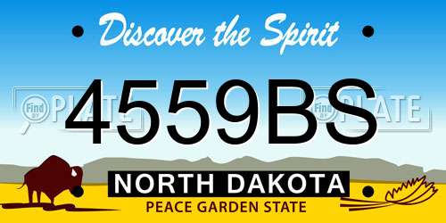 4559BS North Dakota License Plate