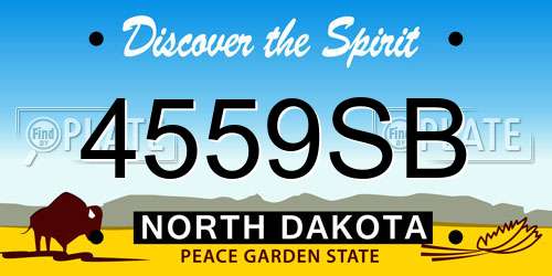 4559SB North Dakota License Plate