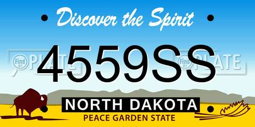 4559SS North Dakota License Plate