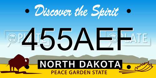 455AEF North Dakota License Plate