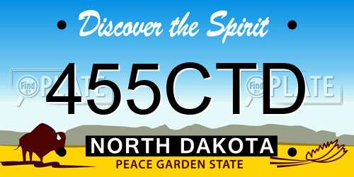 455CTD North Dakota License Plate