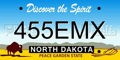 455EMX North Dakota License Plate