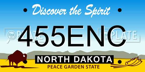 455ENC North Dakota License Plate